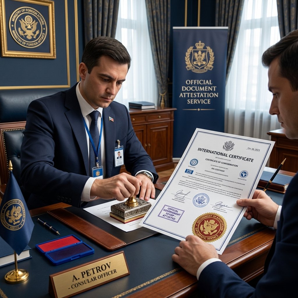 Official government attestation and legalization process