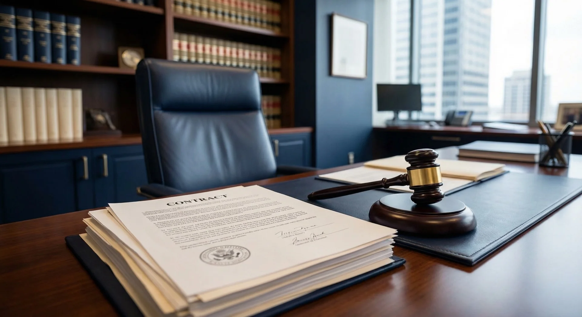 Legal translation documents on a professional desk