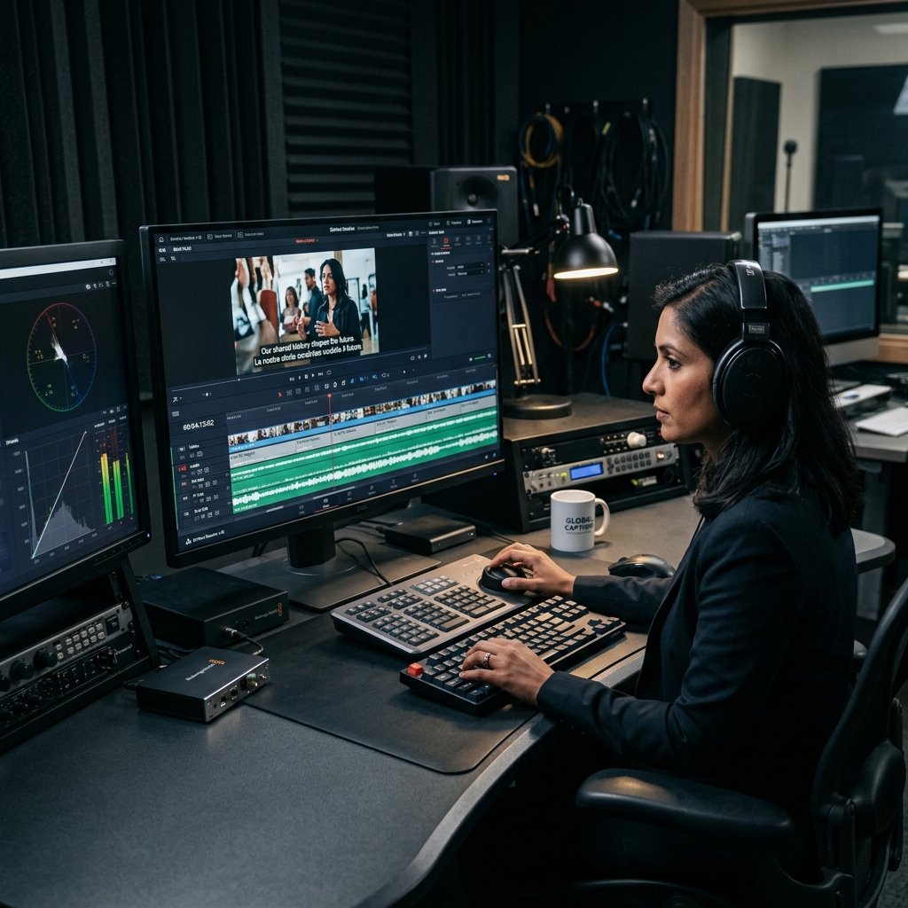 Video editing and time-synced subtitle track